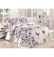 Постельное белье First Choice - Kelebek Lilac, евро комплект